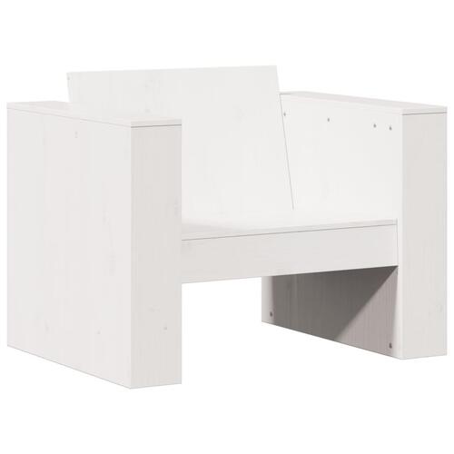 Sofastol til haven 70x60x62 cm massivt fyrretræ hvid