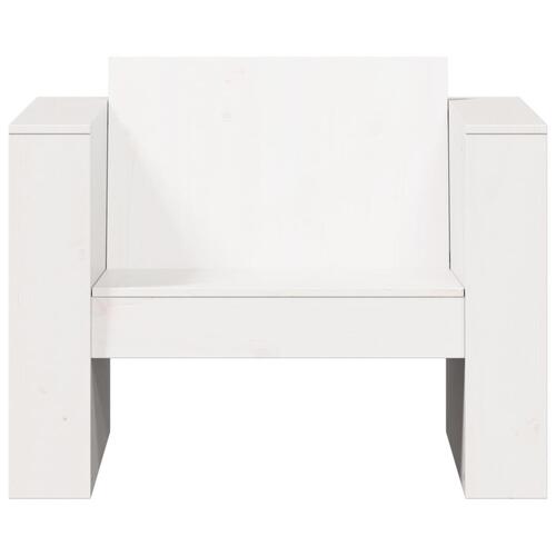 Sofastol til haven 70x60x62 cm massivt fyrretræ hvid