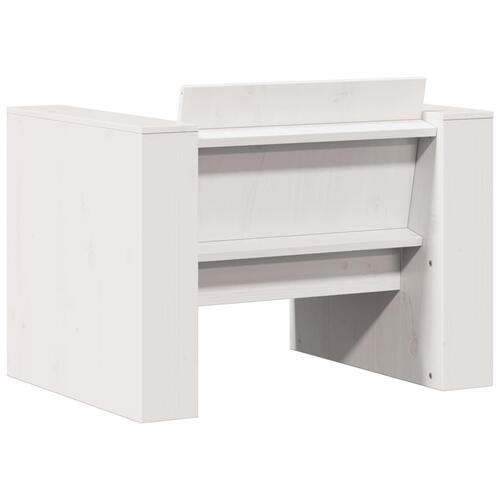 Sofastol til haven 70x60x62 cm massivt fyrretræ hvid