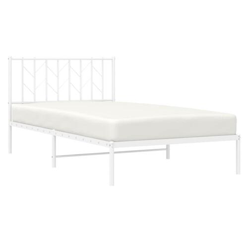 Sengeramme med sengegavl 107x203 cm metal hvid