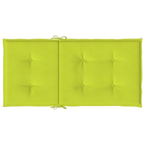 Stolehynde m. lav ryg 2 stk. 100x50x3 cm oxfordstof lysegrøn
