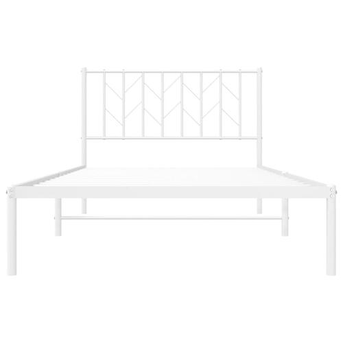 Sengeramme med sengegavl 107x203 cm metal hvid