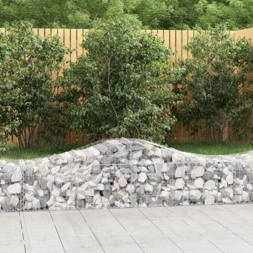 Buede gabionkurve - sæt á 3 stk., 200×50×40/60 cm, galvaniseret jern