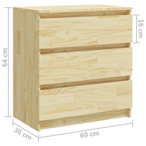 Sengeborde 2 stk. 60x36x64 cm massivt fyrretræ