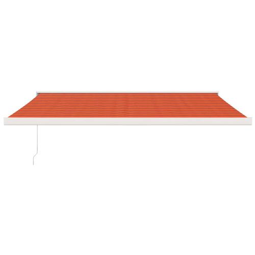 Foldemarkise 4x3 m stof og aluminium orange og brun