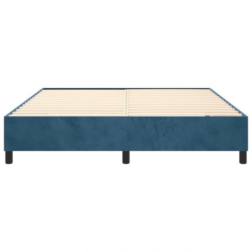 Boxspring sengeramme i fløjl - mørkeblå 200 x 200 cm