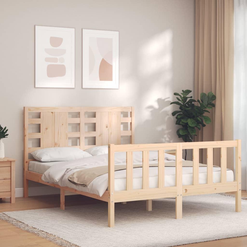 Sengeramme med sengegavl Small Double massivt træ