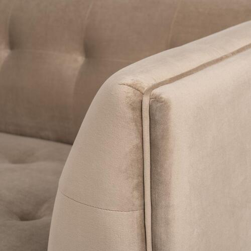 Sofa 156 x 81 x 72 cm Champagne Syntetisk stof Træ Fløjl