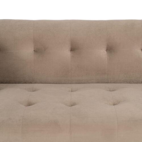 Sofa 156 x 81 x 72 cm Champagne Syntetisk stof Træ Fløjl