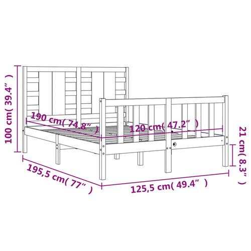 Sengeramme med sengegavl Small Double massivt træ