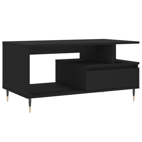 Sofabord 90x49x45 cm konstrueret træ sort