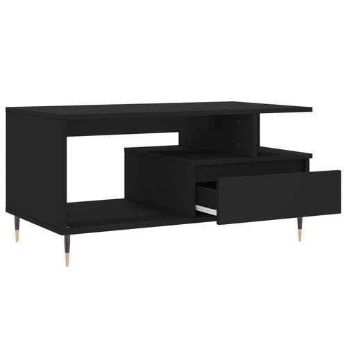Sofabord 90x49x45 cm konstrueret træ sort