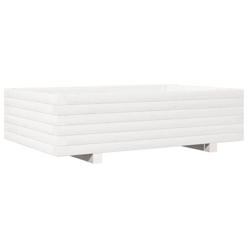 Plantekasse 90x60x26,5 cm massivt fyrretræ hvid