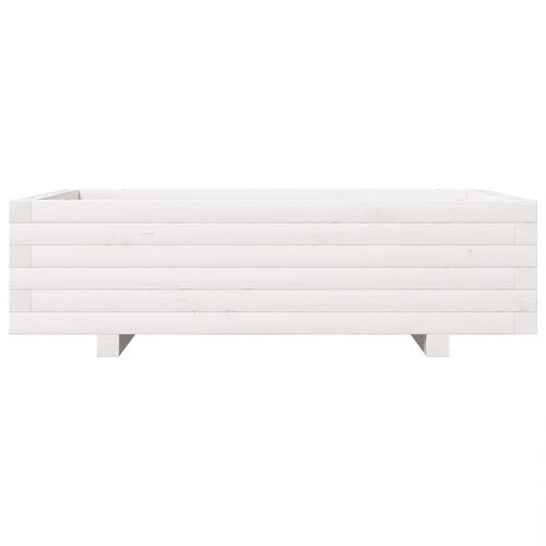 Plantekasse 90x60x26,5 cm massivt fyrretræ hvid