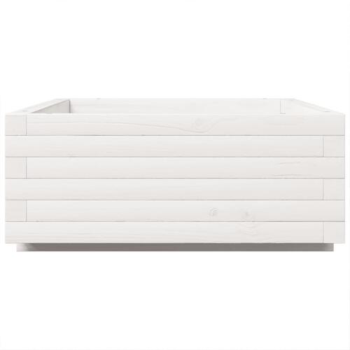 Plantekasse 90x60x26,5 cm massivt fyrretræ hvid