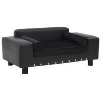 Hundesofa 81x43x31 cm plys og kunstlæder sort
