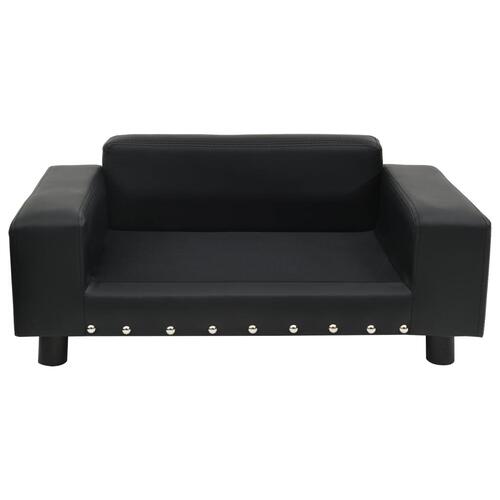 Hundesofa 81x43x31 cm plys og kunstlæder sort