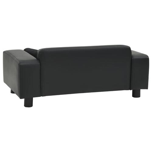 Hundesofa 81x43x31 cm plys og kunstlæder sort
