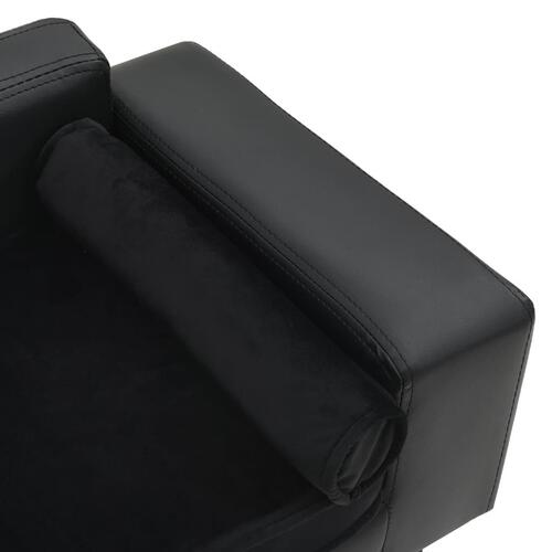 Hundesofa 81x43x31 cm plys og kunstlæder sort