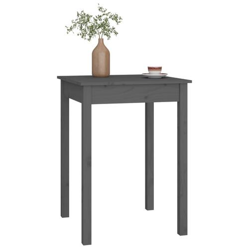 Spisebord 55x55x75 cm massivt fyrretræ grå