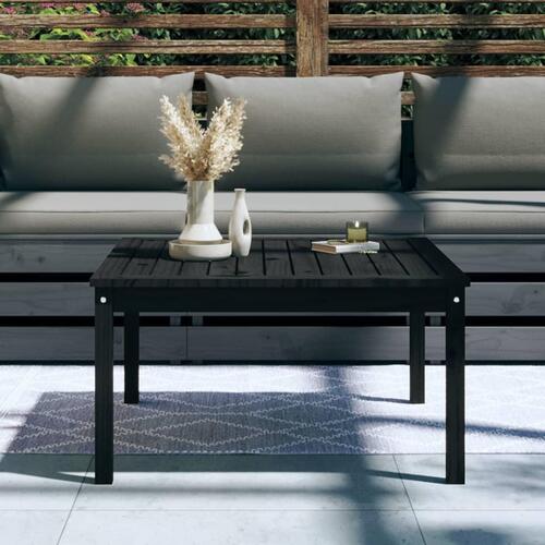 Havebord 82,5x82,5x45 cm massivt fyrretræ sort