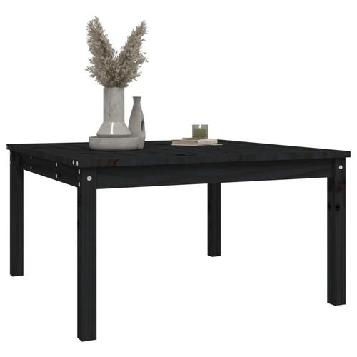 Havebord 82,5x82,5x45 cm massivt fyrretræ sort