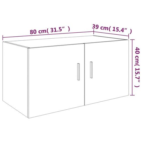 Vægskab 80x39x40 cm konstrueret træ røget egetræsfarve