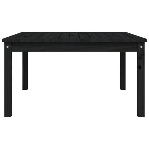 Havebord 82,5x82,5x45 cm massivt fyrretræ sort