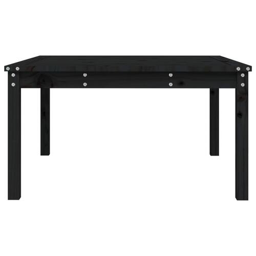 Havebord 82,5x82,5x45 cm massivt fyrretræ sort