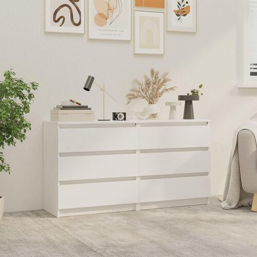 Sengeskabe 2 stk. 60x36x64 cm massivt fyrretræ hvid