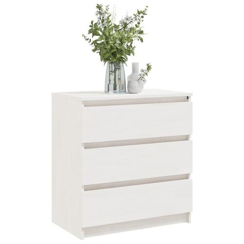 Sengeskabe 2 stk. 60x36x64 cm massivt fyrretræ hvid