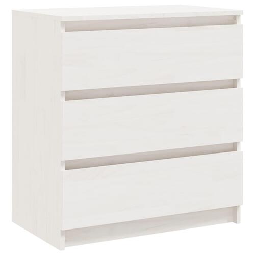 Sengeskabe 2 stk. 60x36x64 cm massivt fyrretræ hvid