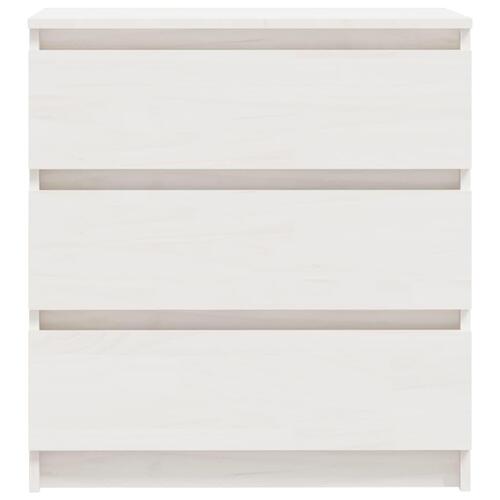 Sengeskabe 2 stk. 60x36x64 cm massivt fyrretræ hvid