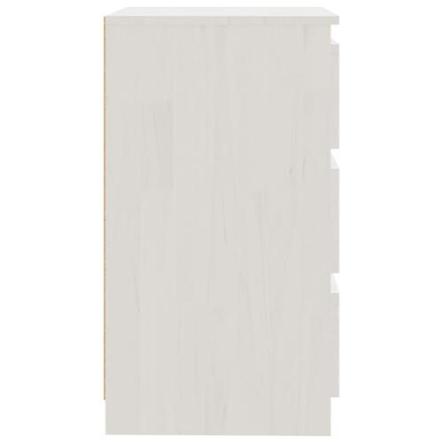 Sengeskabe 2 stk. 60x36x64 cm massivt fyrretræ hvid