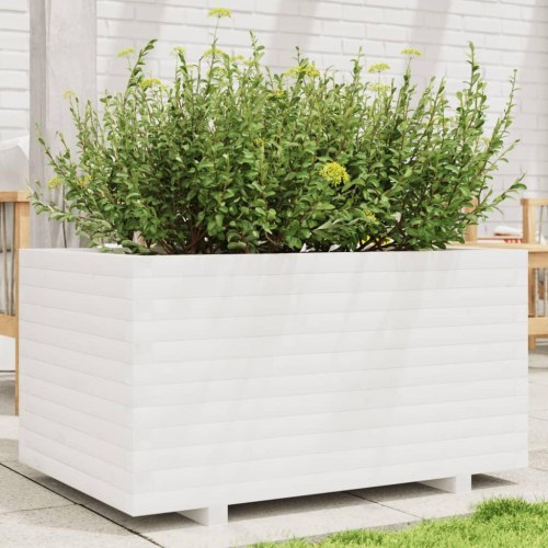 Plantekasse 90x60x49,5 cm massivt fyrretræ hvid