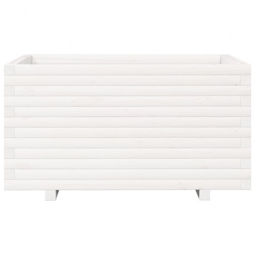 Plantekasse 90x60x49,5 cm massivt fyrretræ hvid