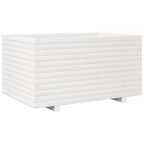 Plantekasse 90x60x49,5 cm massivt fyrretræ hvid
