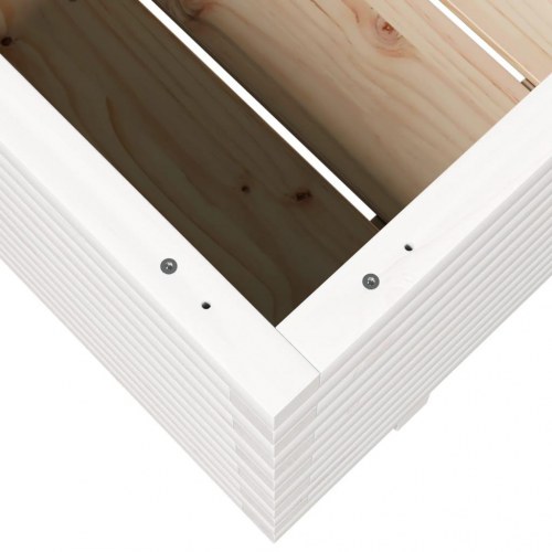 Plantekasse 90x60x49,5 cm massivt fyrretræ hvid