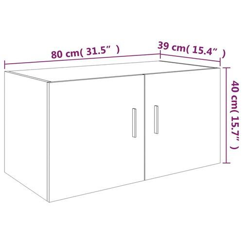Vægskab 80x39x40 cm konstrueret træ grå sonoma-eg