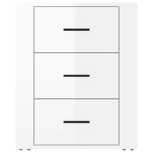 Sengeskab 50x36x60 cm konstrueret træ hvid højglans