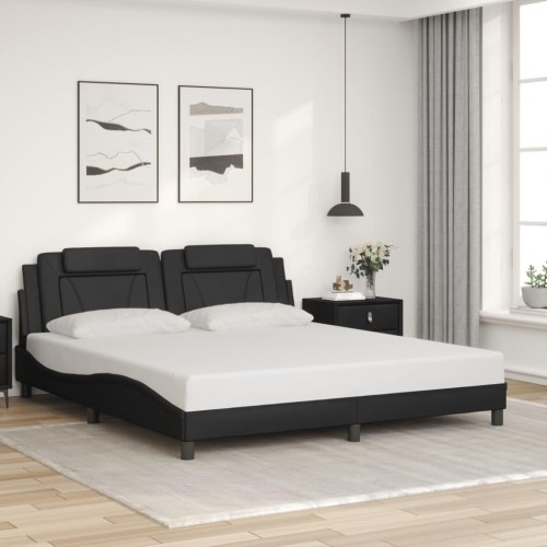 Sengeramme Viana med LED uden madras 180x200 cm sort
