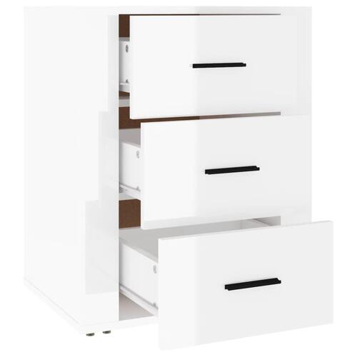 Sengeskab 50x36x60 cm konstrueret træ hvid højglans
