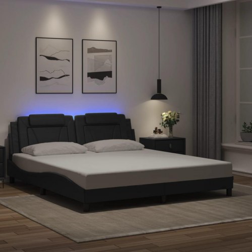 Sengeramme Viana med LED uden madras 180x200 cm sort