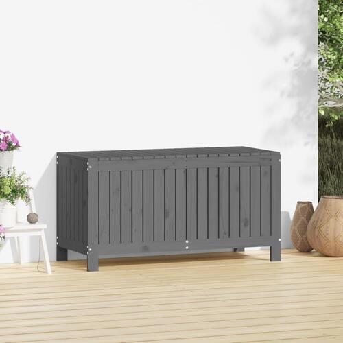 Opbevaringskasse til haven 115x49x60 cm massivt fyrretræ grå