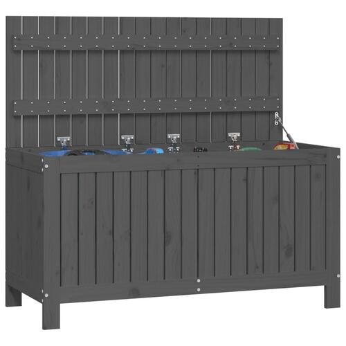 Opbevaringskasse til haven 115x49x60 cm massivt fyrretræ grå
