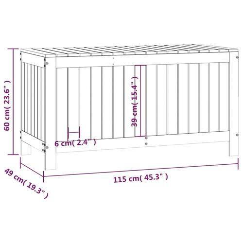 Opbevaringskasse til haven 115x49x60 cm massivt fyrretræ grå