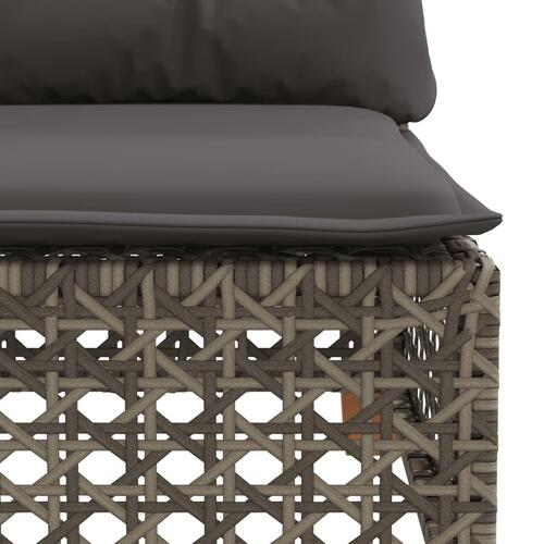 Hjørnemodul til havesofa med hynder polyrattan grå