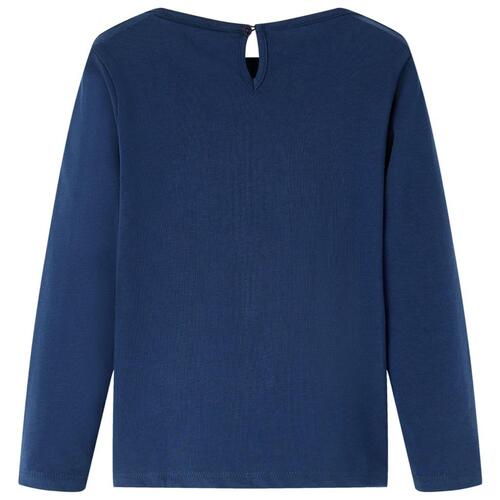 Langærmet T-shirt til børn str. 92 marineblå