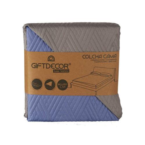 Sengetæppe med to sider 180 x 260 cm Blå Grå (6 enheder)