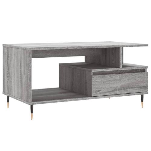 Sofabord 90x49x45 cm konstrueret træ Grå sonoma-eg
